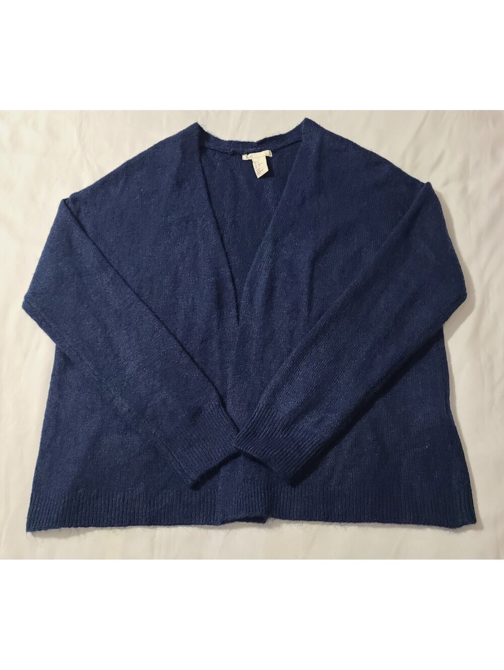 H&M Basic Cardigan Sweater Womens Sz Small Blue Open Front Lightweight Knit Fall